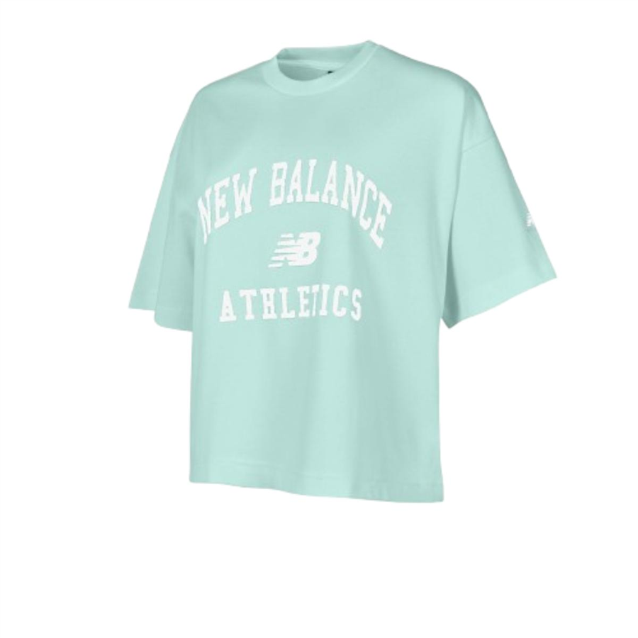 New Balance NB Lifestyle Women Tshirt WNT1402-WSI Yeşil Tişört