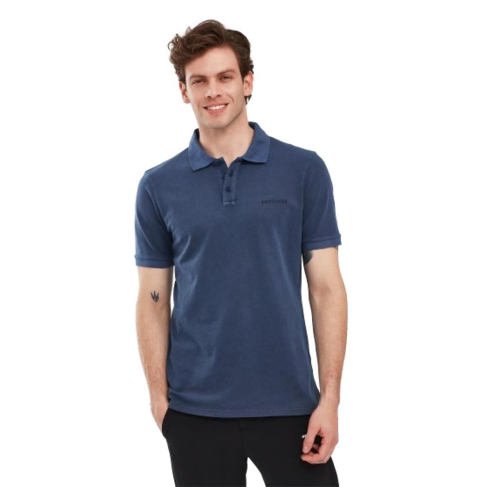 Skechers Organic Coll. M Short Sleeve Polo Shirt S241165-410 Lacivert Tişört