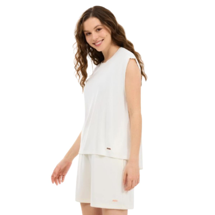 Skechers W Soft Touch Loose Fit T-Shirt S2610047-3855 Beyaz Tişört