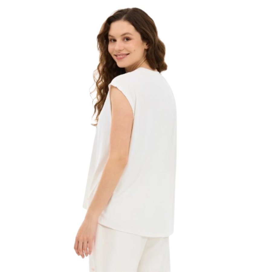 Skechers W Soft Touch Loose Fit T-Shirt S2610047-3855 Beyaz Tişört