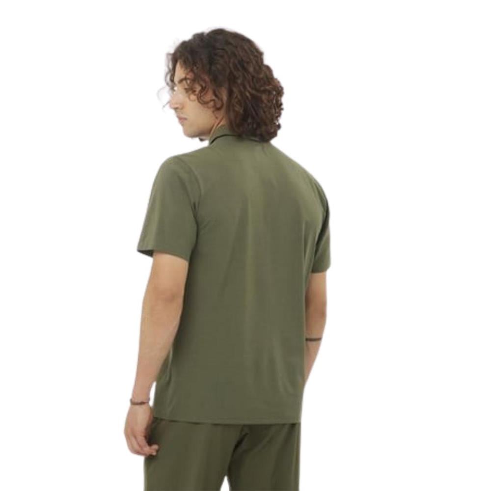 Salomon Trackline Polo M LC2439300 Yeşil Tişört