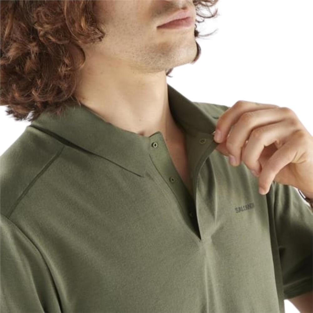 Salomon Trackline Polo M LC2439300 Yeşil Tişört