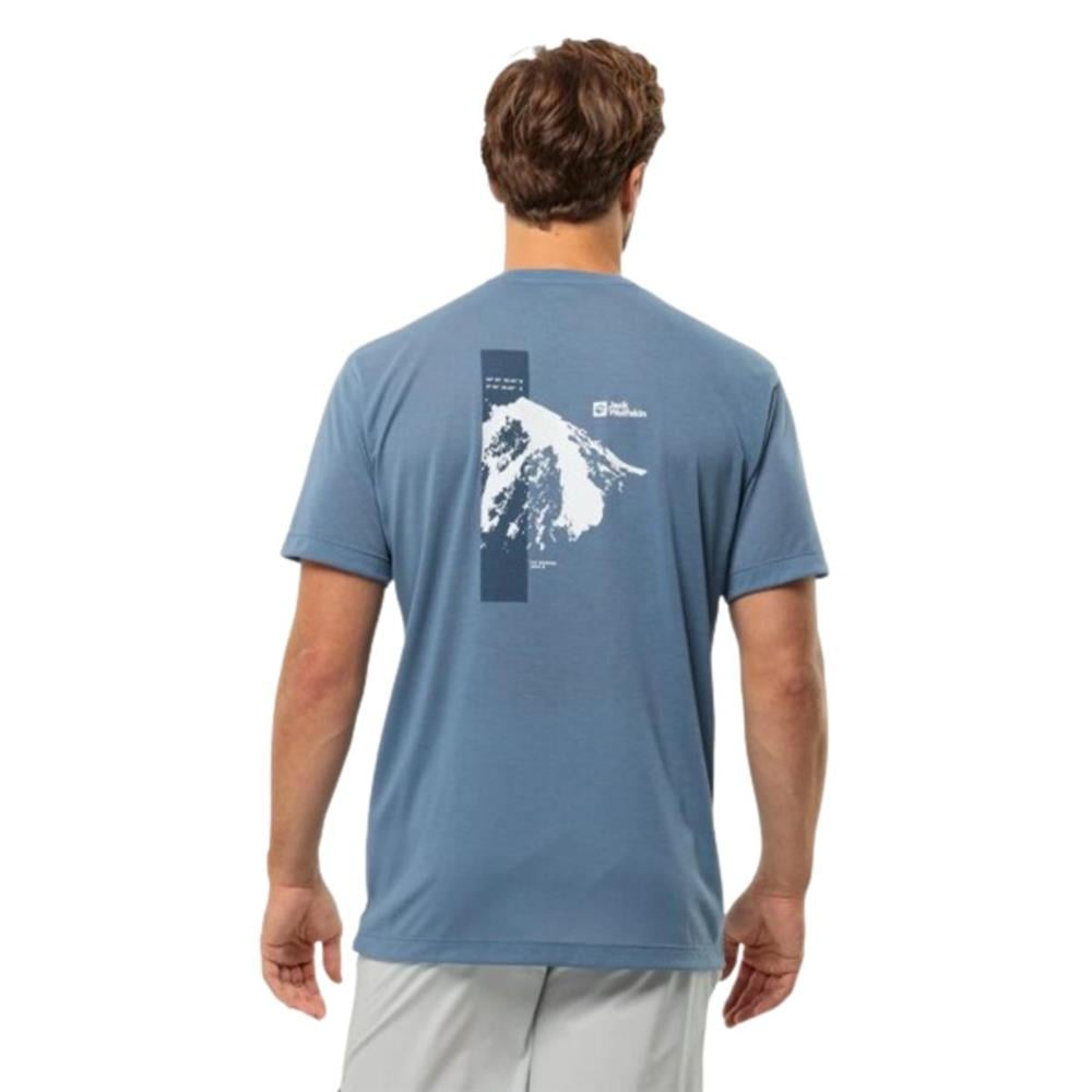 Jack Wolfskin Vonnan S/S Graphic T M 1809941TR-1325 Mavi Tişört