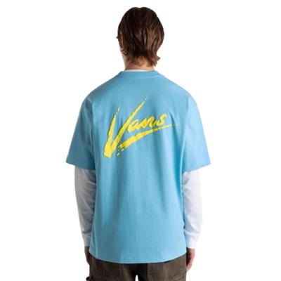 Vans Brush Script Loose Ss VN000K42E2W1 Mavi Tişört