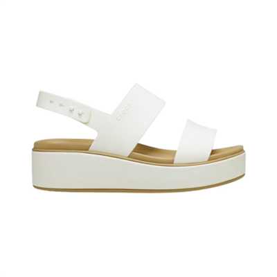 Crocs Brooklyn Matte Wrap Low Wedge 211802-00O Beyaz Sandalet
