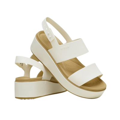 Crocs Brooklyn Matte Wrap Low Wedge 211802-00O Beyaz Sandalet