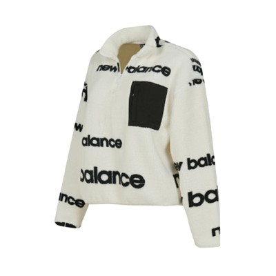 New Balance Nb Lifestyle Women Half Zip WNC3623-WT Beyaz Sweatshirt
