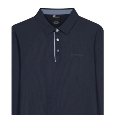 Skechers M Long Sleeve Waffle Polo S2620148-4347 Lacivert Tişört