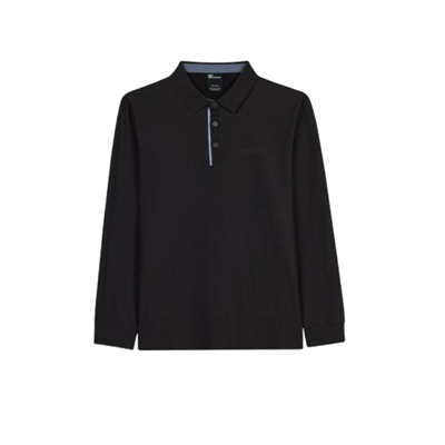 Skechers M Long Sleeve Waffle Polo S2620148-3817 Siyah Tişört