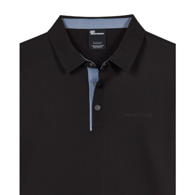 Skechers M Long Sleeve Waffle Polo S2620148-3817 Siyah Tişört