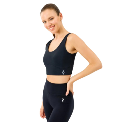 Skechers W U Neck Bra S2520006-3817 Siyah Sporcu Sütyeni