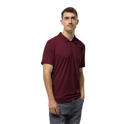 Jack Wolfskin Travel Polo M 1809721TR-4512 Bordo Tişört