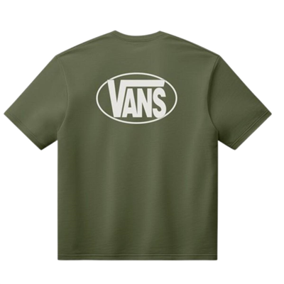 Vans Oval Logo Loose SS Tee VN0010FEGRK1 Yeşil Tişört