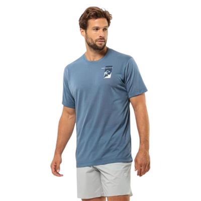 Jack Wolfskin Vonnan S/S Graphic T M 1809941TR-1325 Mavi Tişört