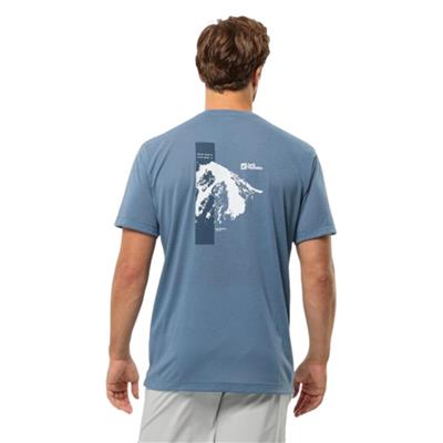 Jack Wolfskin Vonnan S/S Graphic T M 1809941TR-1325 Mavi Tişört