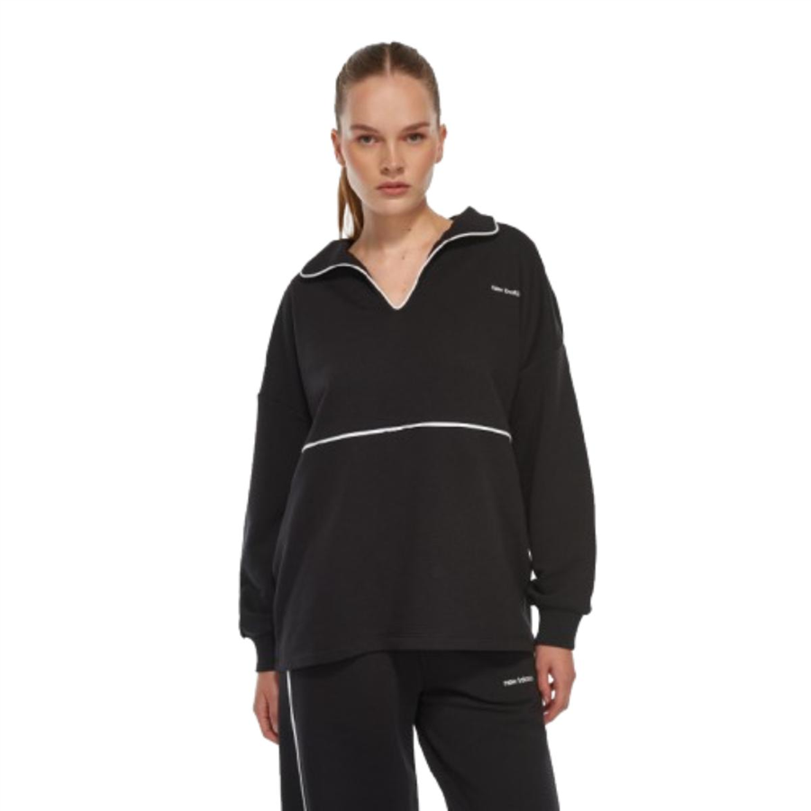 New Balance Nb Lifestyle Women Sweatshirt WNC3402-BK Siyah Sweatshirt