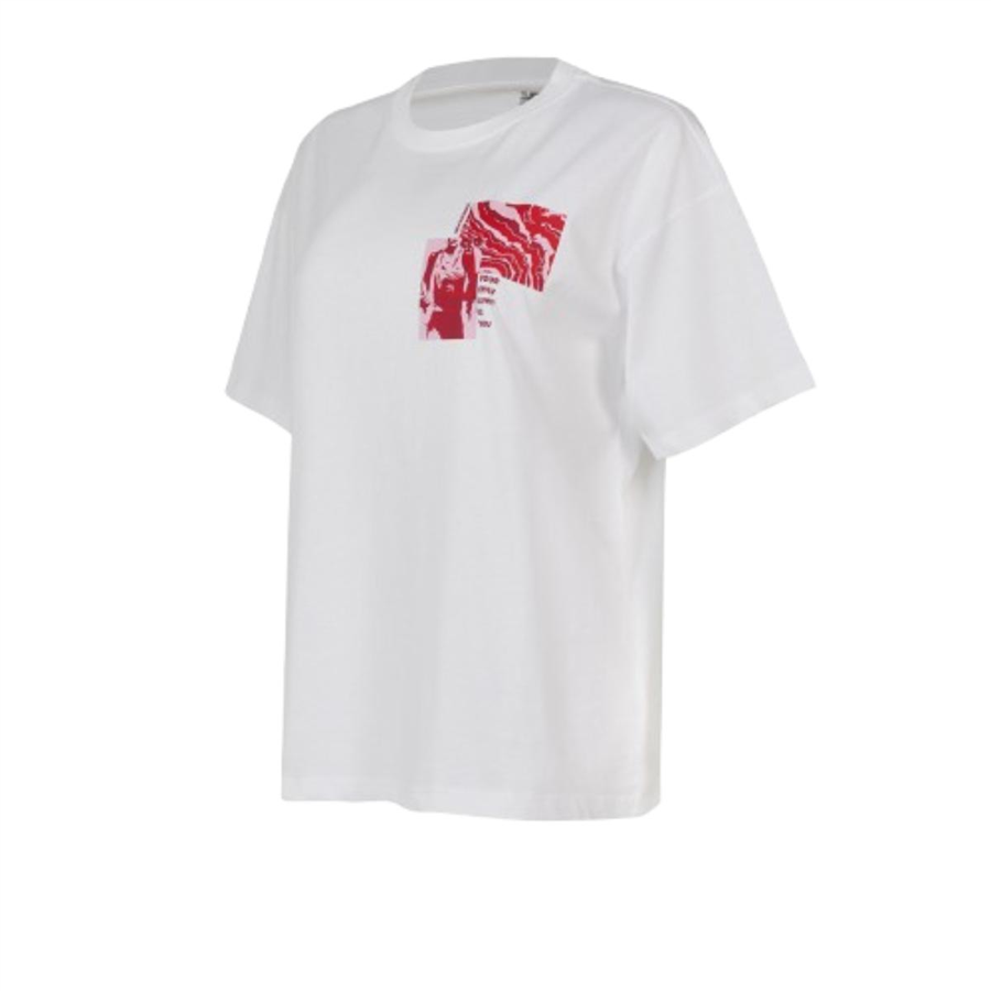 New Balance NB Lifestyle Women Tshirt WNT1636-WT Beyaz Tişört