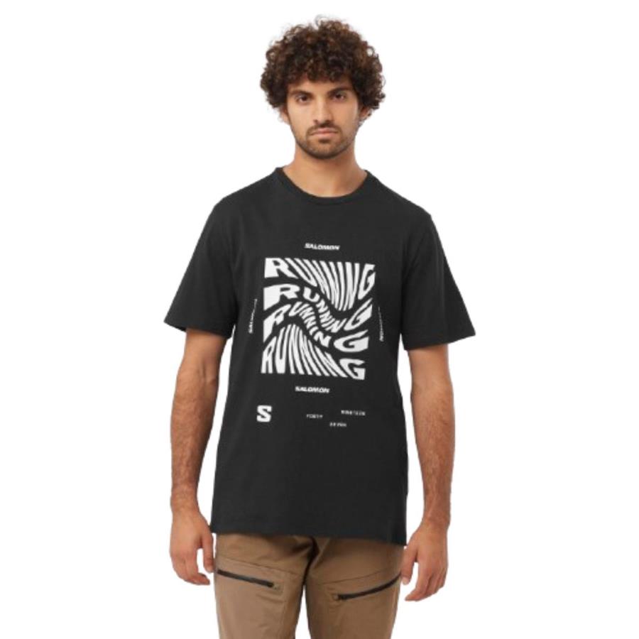 Salomon Running Graphic Ss Tee M LC2218800 Siyah Tişört