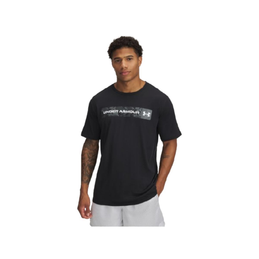 Under Armour Ua Camo Chest Strıpe SS 1376830-002 Siyah Tişört