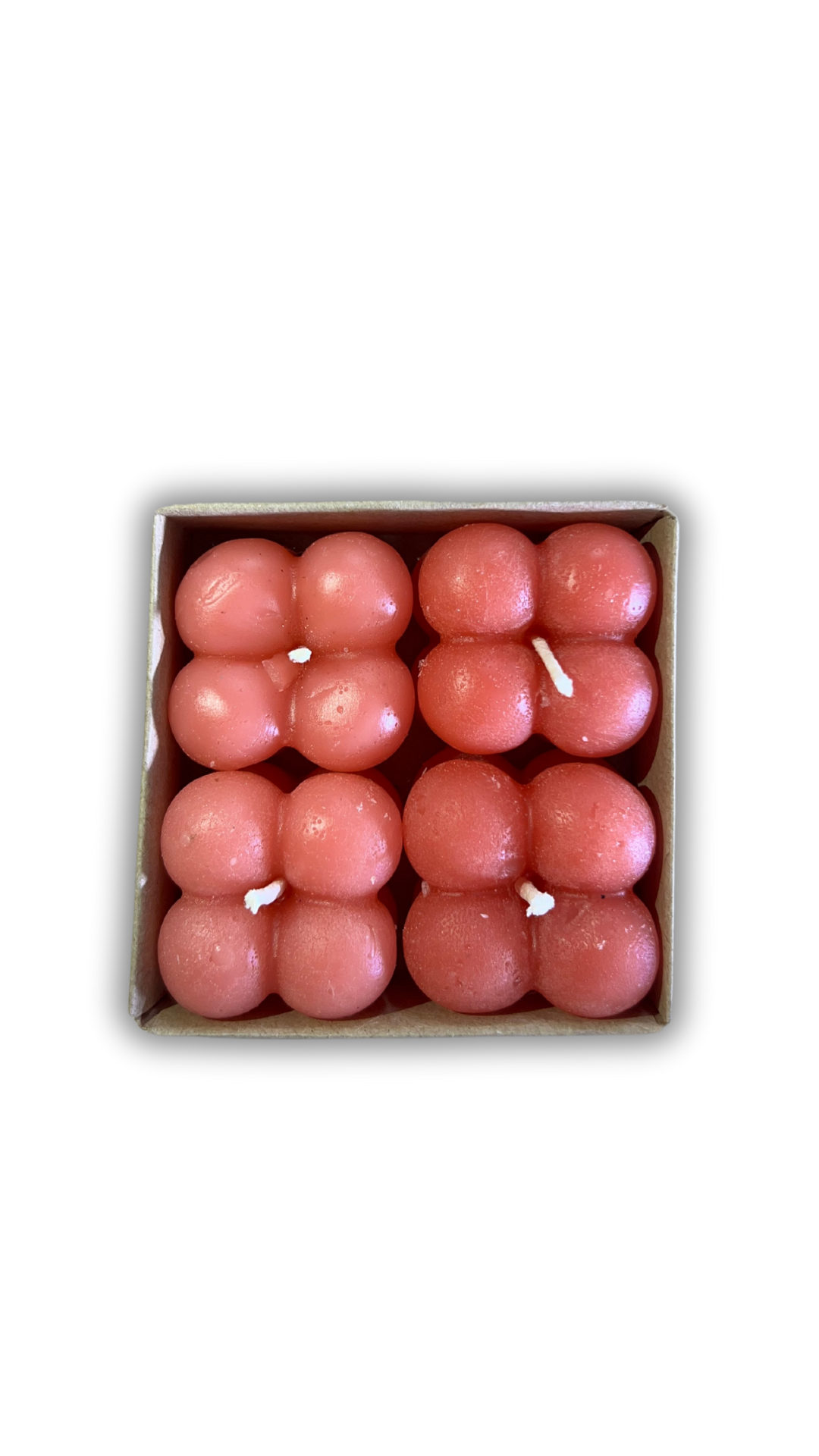 Kokulu 4'lü Bubble Pembe Mum