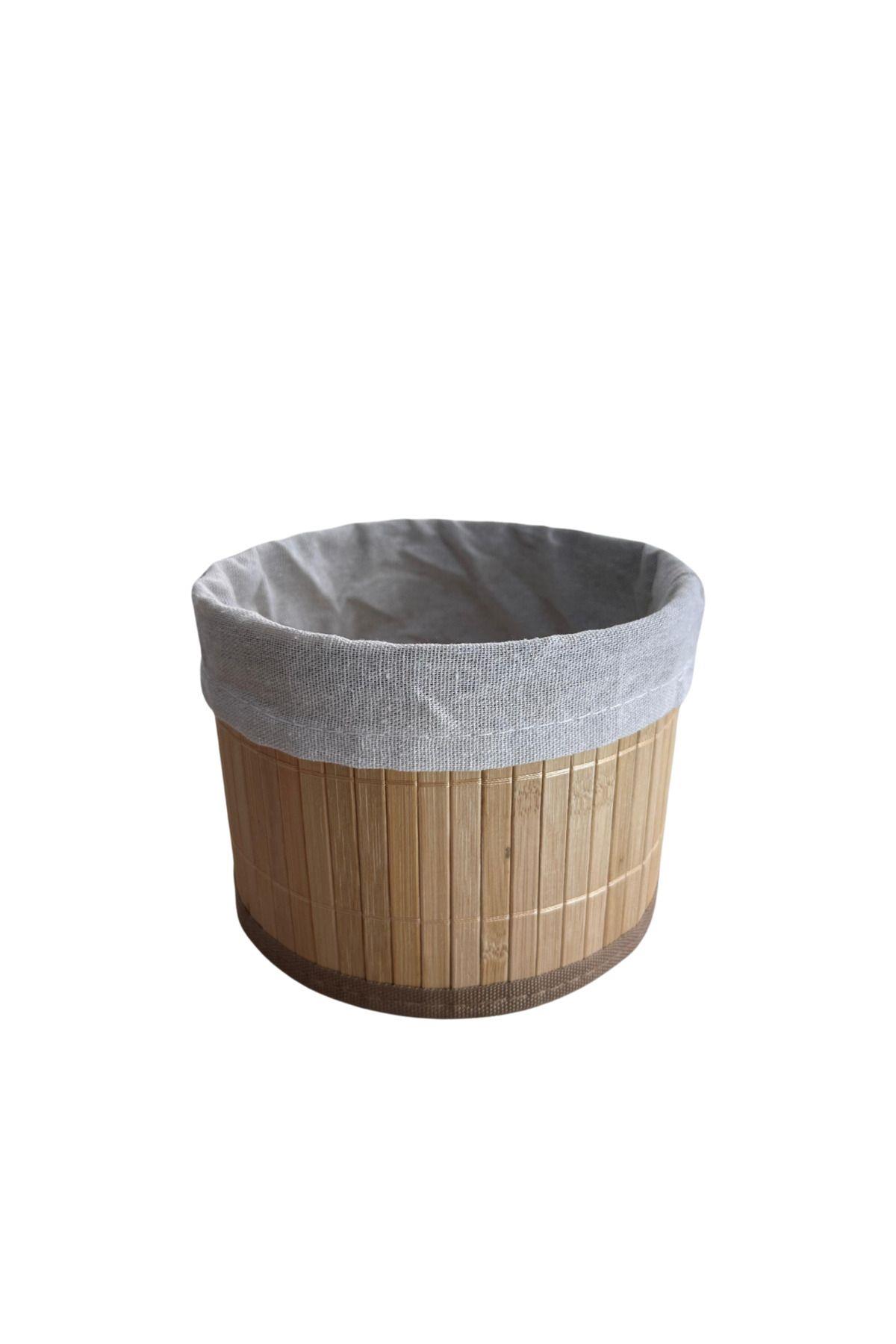Yuvarlak Bambu Sepet - Düzenleyici Organizer Natural