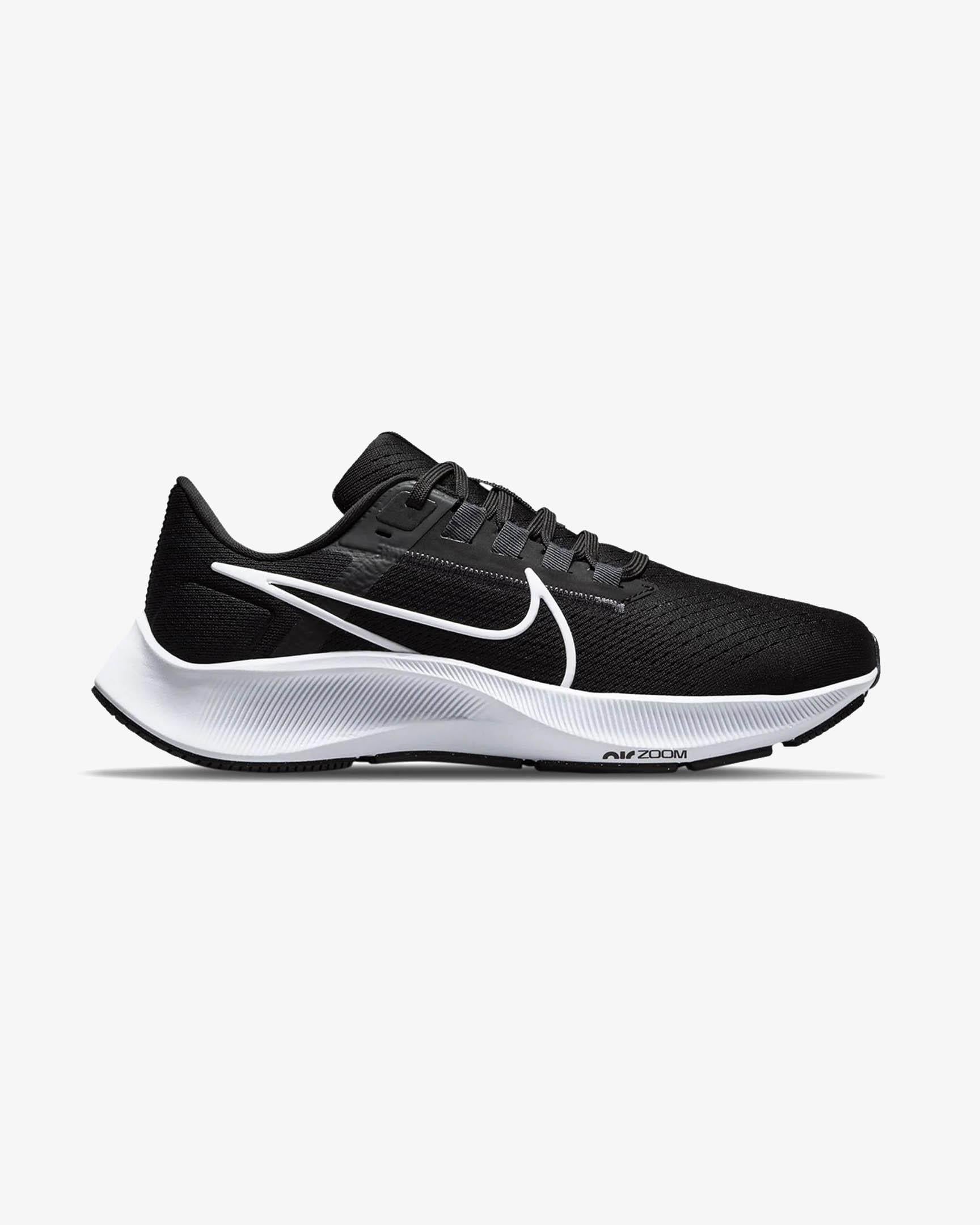 Nike CW7358-002-38 Nike Air Zoom Pegasus 38 Kadın Siyah Beyaz Koşu Ayakkabısı