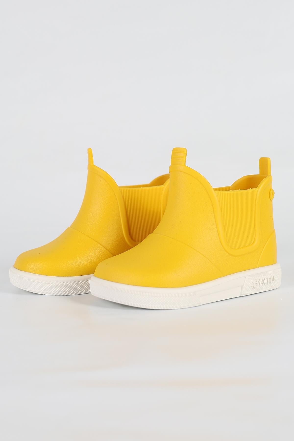 Baby Beatly-B 06-19 Boatilus Baby Beatly-B Çocuk Yellow/White Yağmur Çizmesi