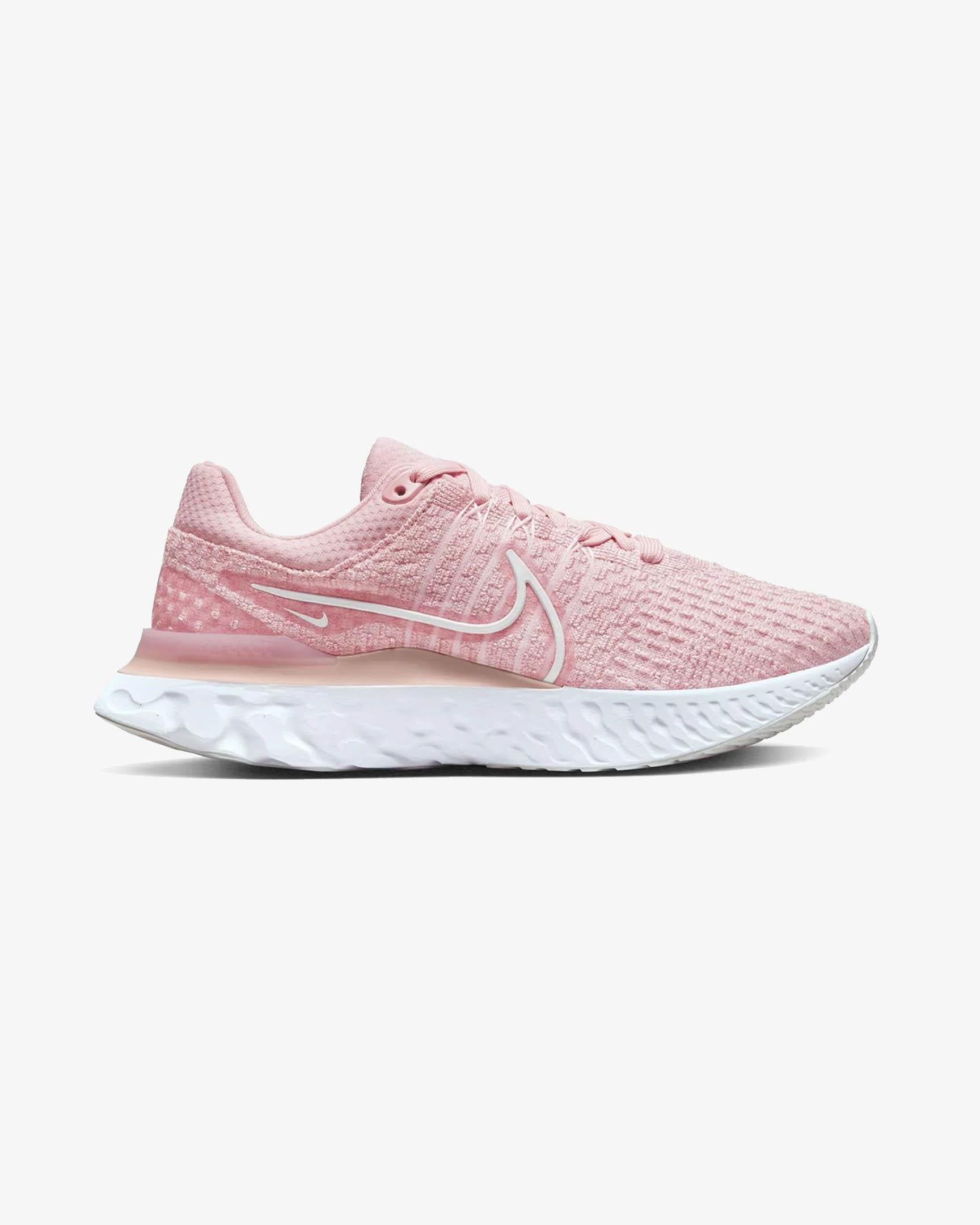 Nike DD3024-600-38 Nike React Infinity Run Flyknit 3 Kadın Pembe Beyaz Koşu Ayakkabısı