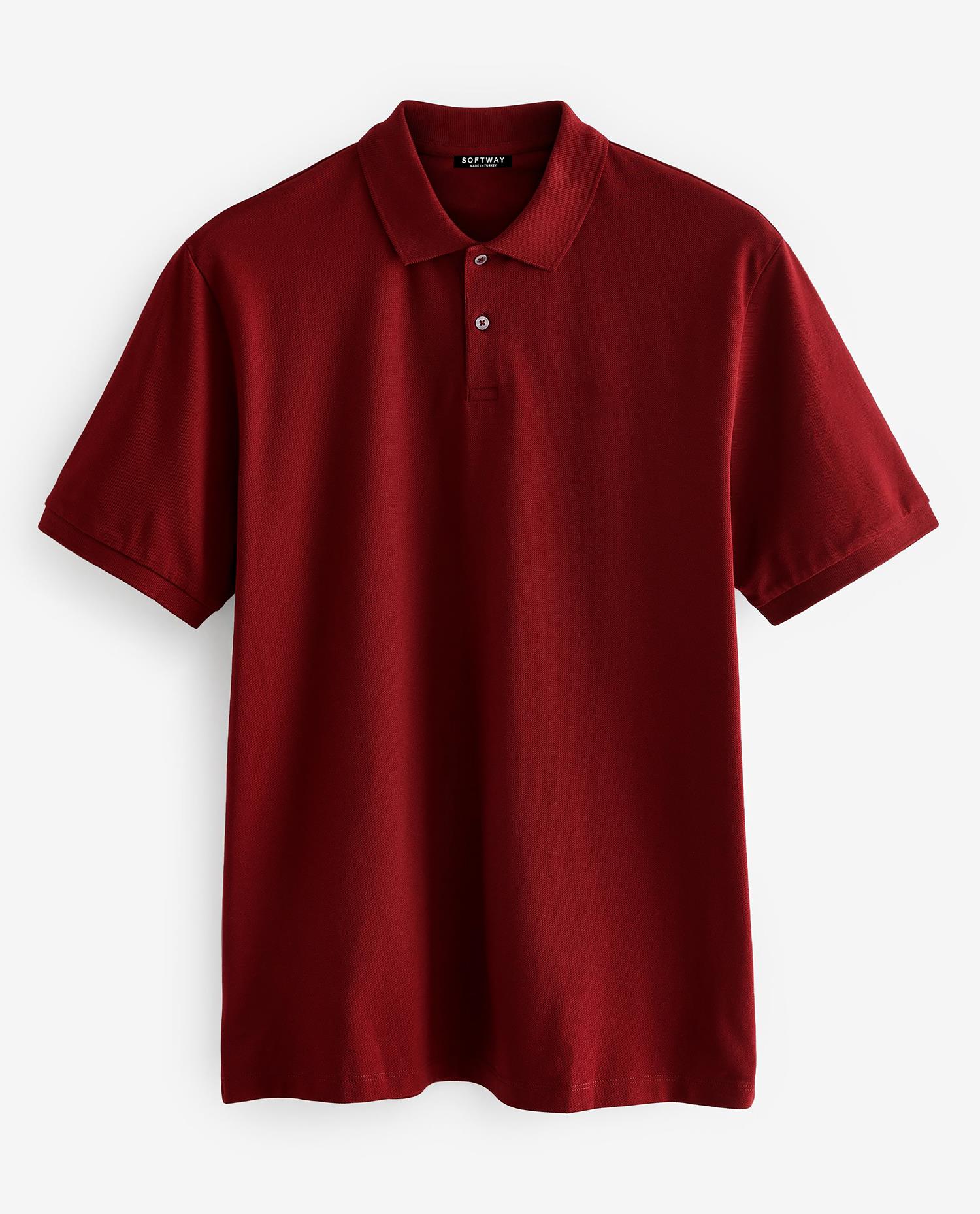 Erkek Kısa Kollu Polo Yaka T-shirt - BORDO