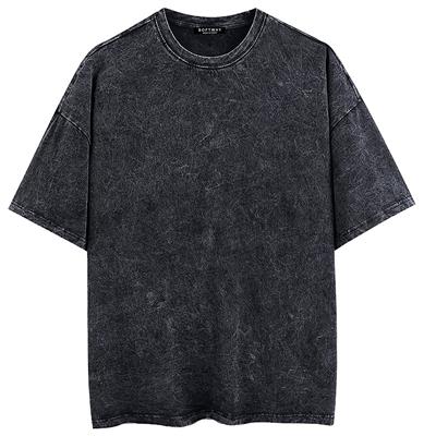 Unisex Yıkamalı Düz Bisiklet Yaka Oversize Tshirt - ANTRASİT