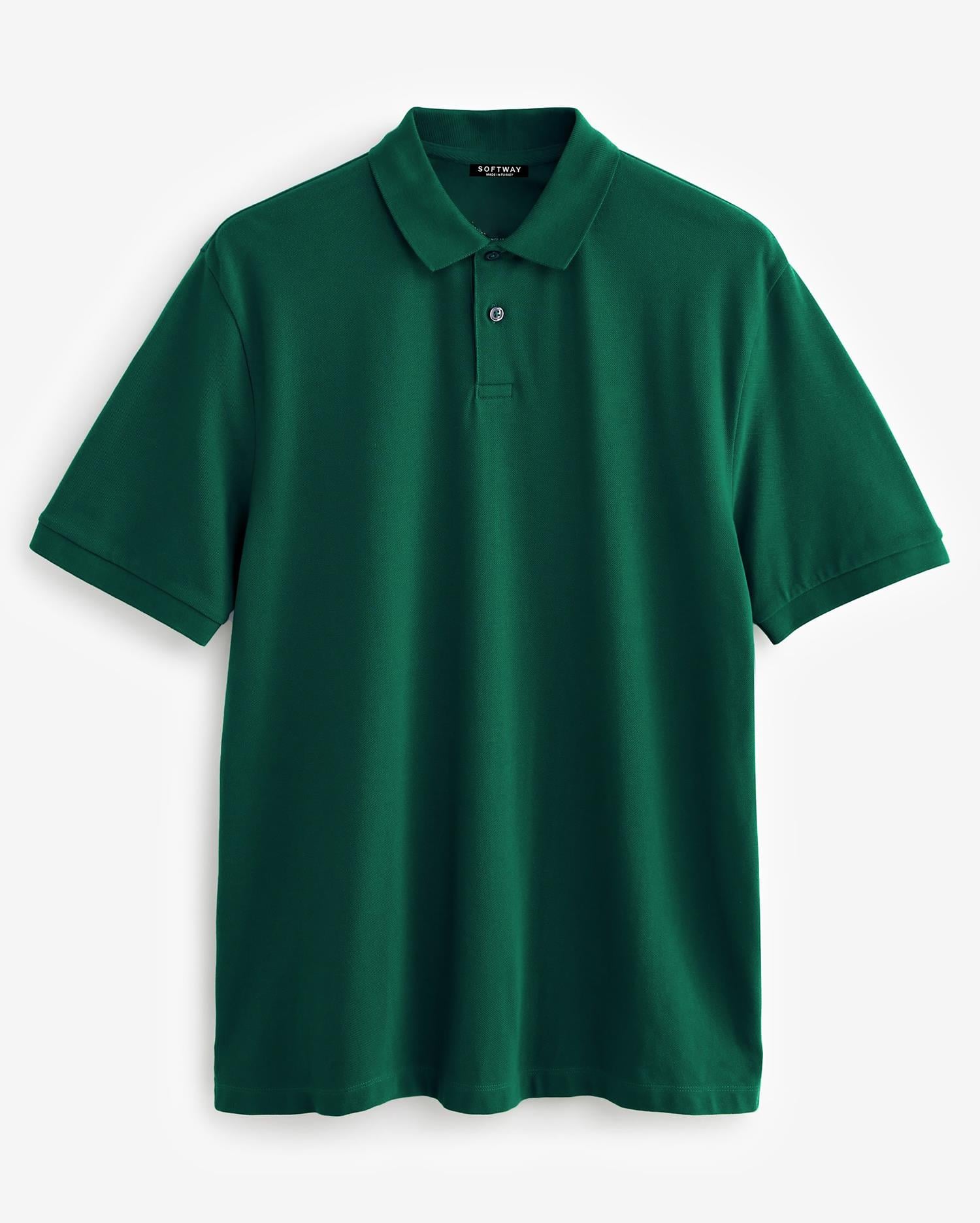 Erkek Kısa Kollu Polo Yaka T-shirt - YEŞİL