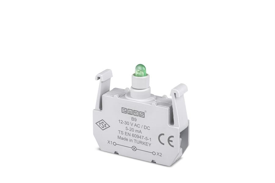 EMAS EMAS-B9 B SİNYAL YEŞİL LED'Lİ BLOK 12-30 V AC/DC