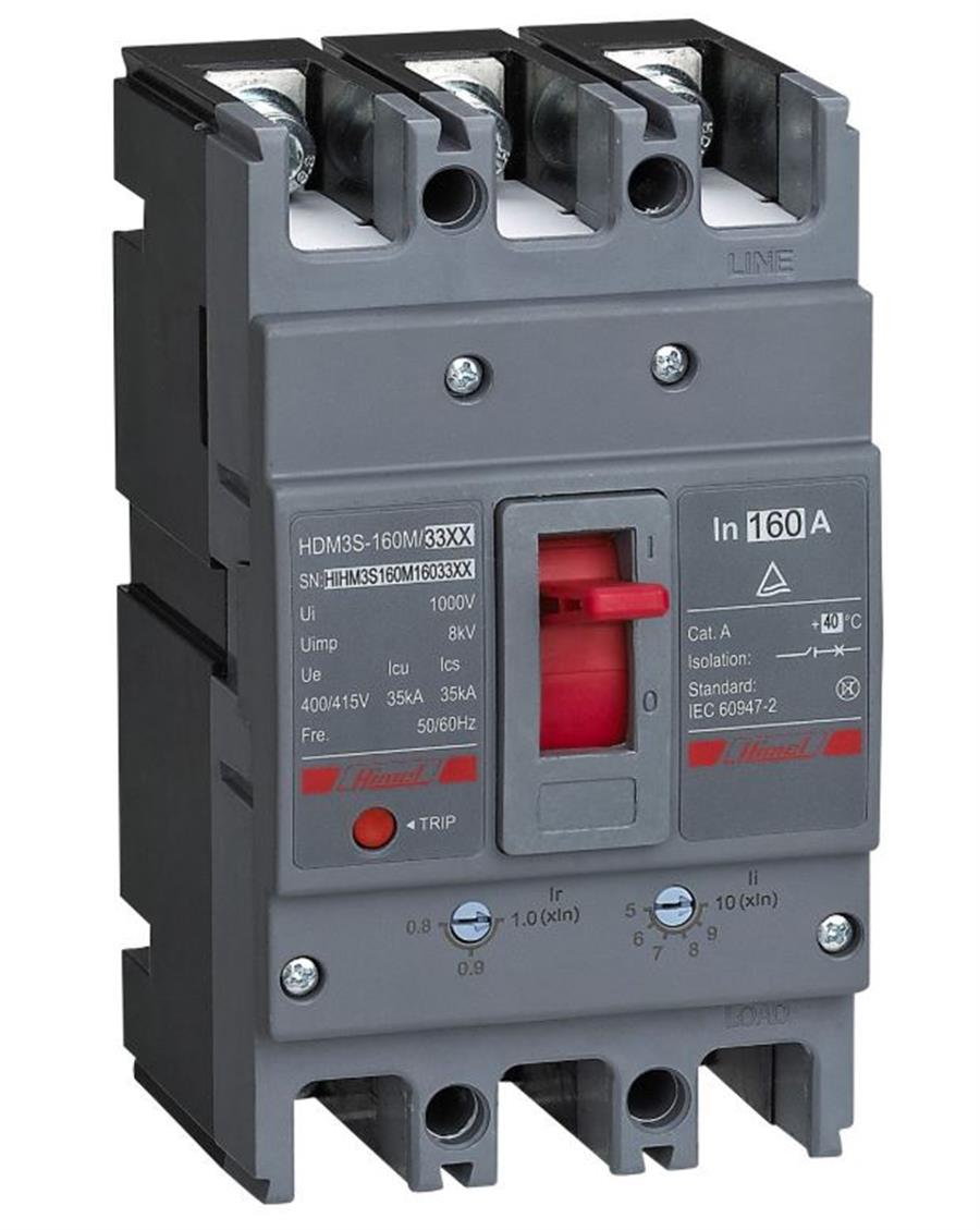 HİMEL HML-HDM3S250M20033XX 35kA 3 Kutup 200A Ayar Sahalı T.M.Ş 3 Kutup