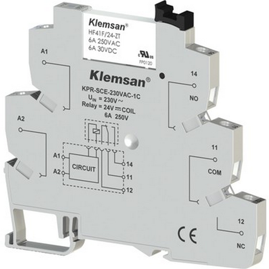 KLEMSAN KLM270811 KPR-SCE-24VAC/DC-1C RÖLESİZ GÖVDE RÖLE SOKETİ
