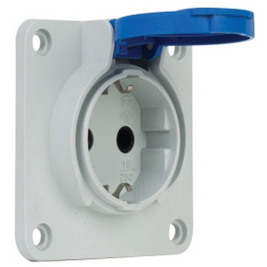 METE ENERJİ MT40404605 1x16A.MAKİNE PRİZİ ARKA GİRİŞ CON.KPK.YAYLI GRİ