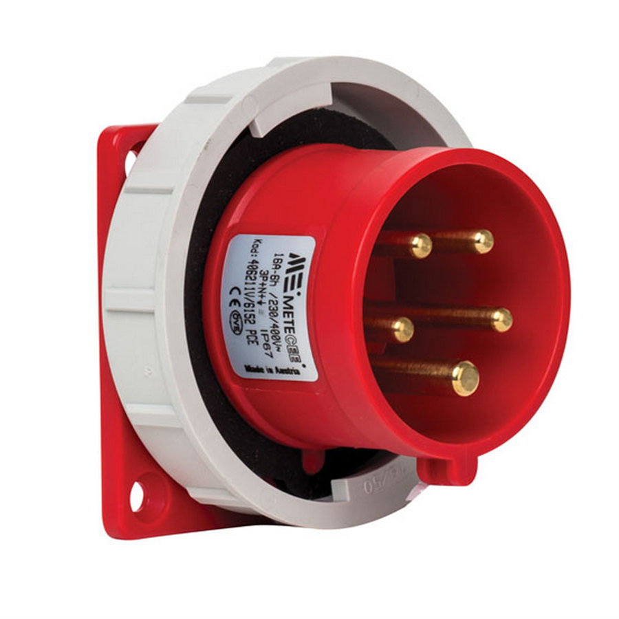 METE ENERJİ MT406211V 5X16A. IP67 MAKINE FISI -DÜZ-(Vidali bagl.)