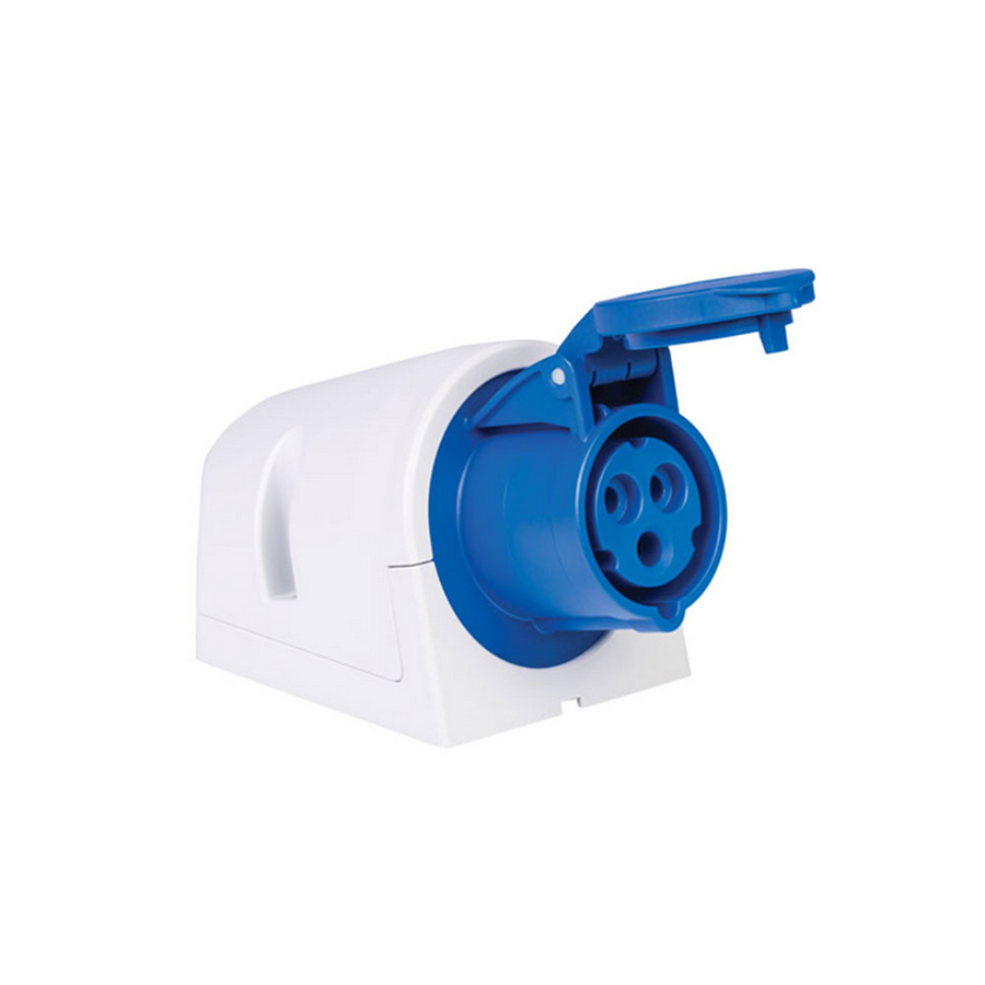 METE ENERJİ MT406602V 3X16A. IP44 DUV.PRIZI -EGIK GÖV.LI-(Vidali Baglı)