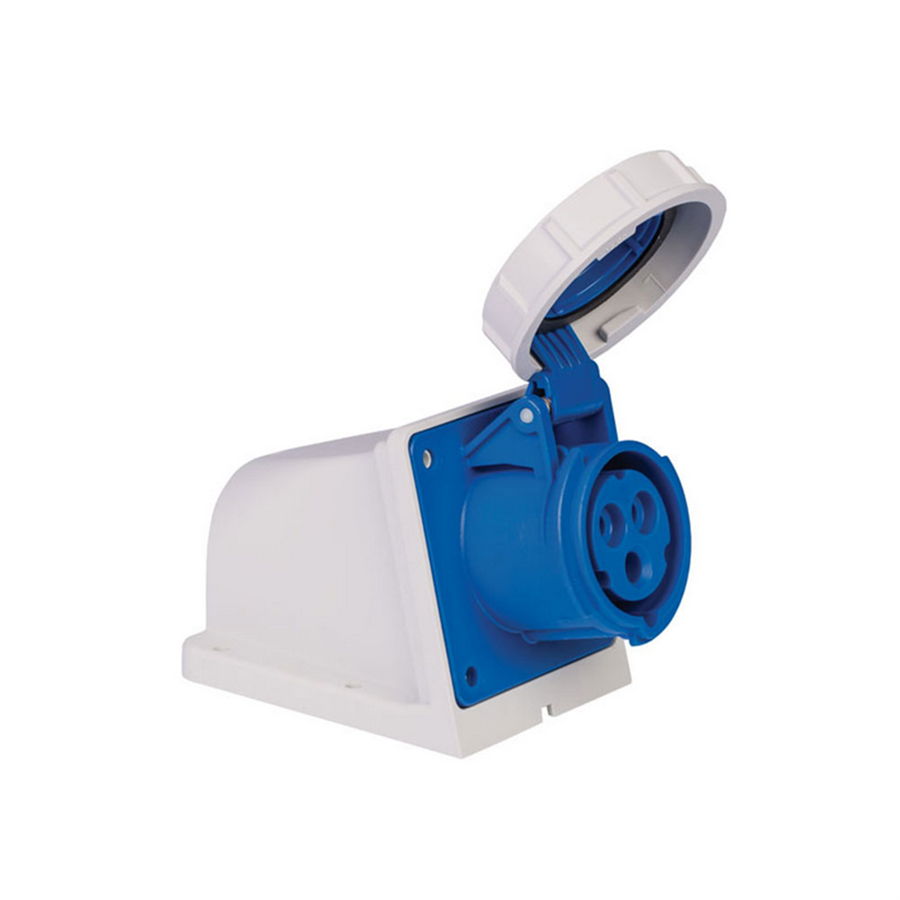 METE ENERJİ MT406603V 3X16A. IP67 DUVAR PRIZI -EGIK GÖVDELI-(Vidali Bag)