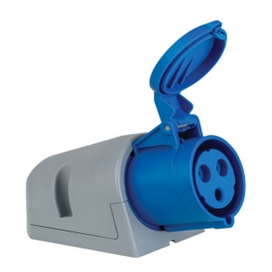 METE ENERJİ MT406611 3X32A. IP44 DUVAR PRIZI -EGIK GÖVDELI-