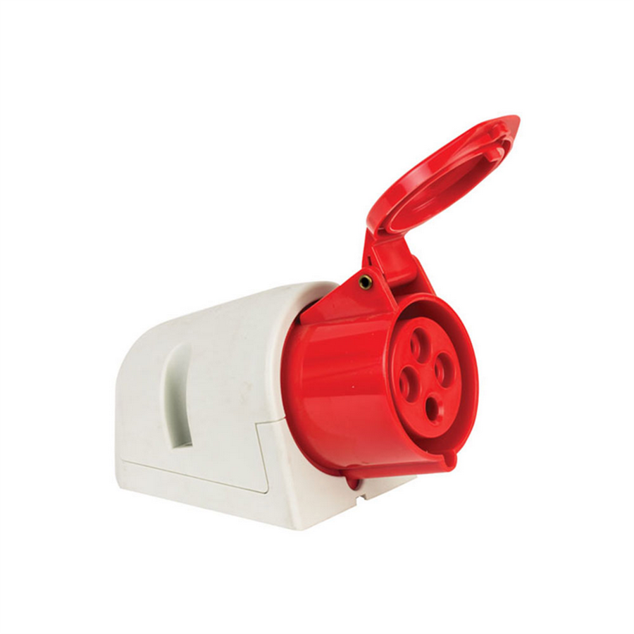 METE ENERJİ MT406614V 4X32A. IP44 DUVAR PRIZI -EGIK GÖVDELI-(Vidali Bag)
