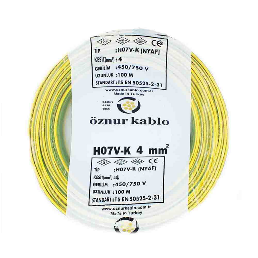 ÖZNUR KABLO ÖZNUR-NYA023 1X4 NY-A KABLO SARI-YEŞİL