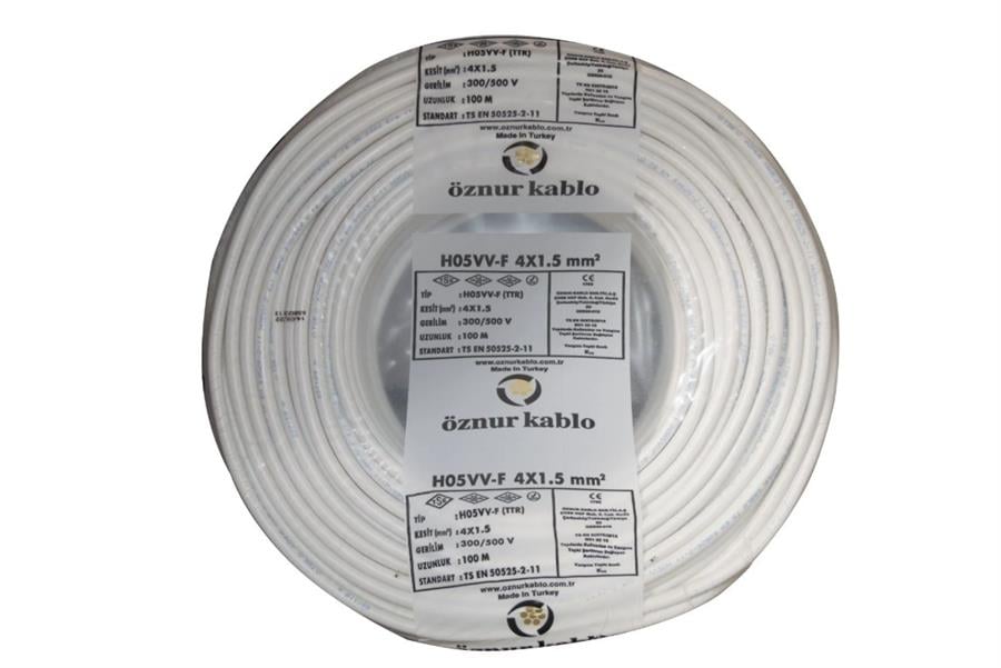 ÖZNUR KABLO ÖZNUR-TTR089 4X1,5 NYMHY (TTR) KABLO BEYAZ