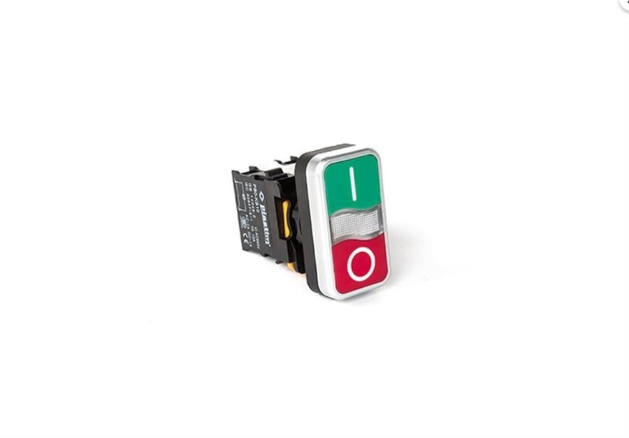 PLASTİM PLSTM-PB0-AW734B5 Işıklı İkiz Buton 1N0+1NC LED24V