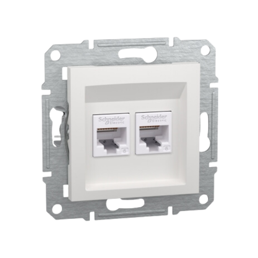 SCHNEIDER SCHEPH4870121 Asfora 2*RJ45CAT6-UTP  çerçevesiz