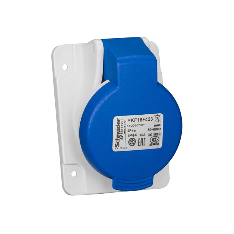 SCHNEIDER SCHPKF16F423 3x16A, monofaze, 2P+T, IP44, VİDALI, Eğik Makine P
