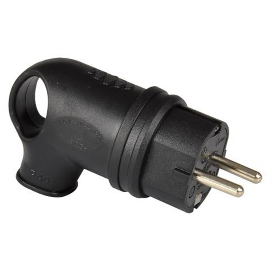 TP ELEKTRİK TP-3101-302-0300 1x16A - Kauçuk Eğik Fiş (Siyah)