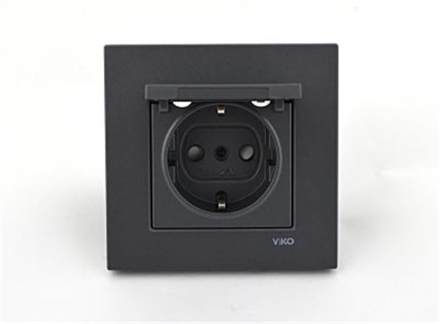 VİKO VK92605412 NOVELLA TRENDA FÜME KAP.TOP.PRİZ ÇOCUK KOR. KAPAK