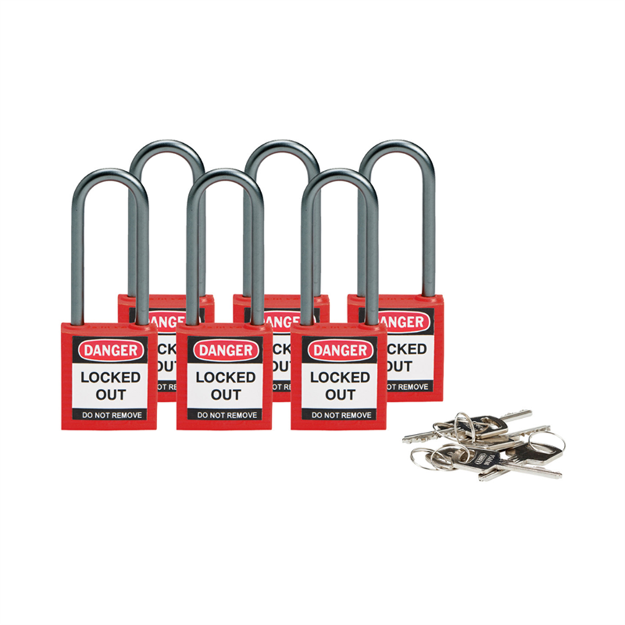 BRADY BRD-Y1609123 814136 COMPACT SAFE PADLOCK 50MM SHA KD RED/6