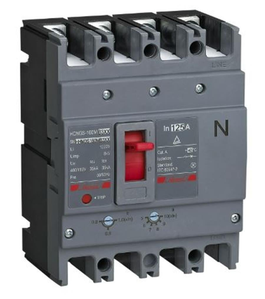 HİMEL HML-HDM3S160M100B3XX 35kA 4 Kutup 100A Ayar Sahalı T.M.Ş 4 Kutup