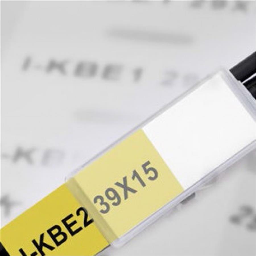 KLEMSAN KLM808165 I-KBE2 39X15 Y/W ŞEFFAF KILIFLARA TAKILAN ETİKET